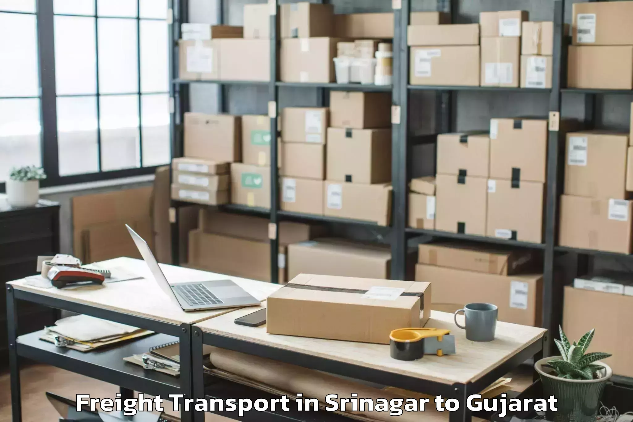 Book Srinagar to Vansda Freight Transport Online